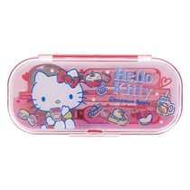Hong Kong Genuine Melody Kitty Children Adults Travel Cutlery Suit Lunch Fork Spoon Chopstick Stainless Steel