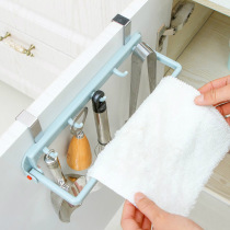 Multi-function cabinet door hanging towel bar automatic folding 5 even adhesive hook kitchen cloth hanger five adhesive hook