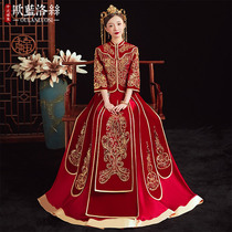 Xiuhe clothing 2021 new spring and summer bride wedding female Chinese dress toast dress 2020 thin show kimono