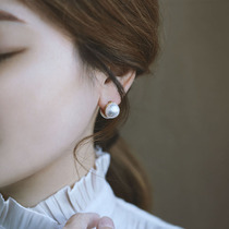 Silver Bench s925 pure silver needle shell pearl ear nail woman 2021 New wave minimalist about lukewarm wind earrings earrings