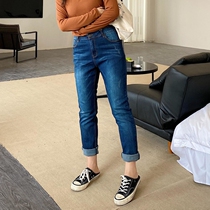 Cai Duobao large size womens clothing 2020 autumn and winter new slim thin pants do old denim pants tide 200 pounds