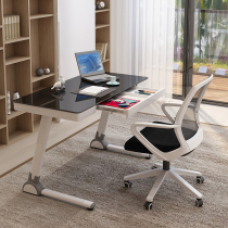 Computer table and chair set desktop home desk simple modern e-sports game table tempered glass writing desk