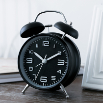 Bedside small alarm clock for students with a large sound Childrens silent alarm Creative lazy metal simple luminous clock