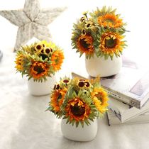 Simulation flower sunflower hand tie a bunch fake flower sunflower Yunya wedding silk flower home decoration flower arrangement