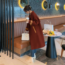 Light cooked wind woolen coat women 2021 Winter new Korean version of High sense fashion Hepburn style woolen coat