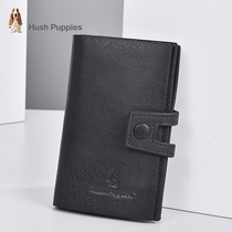 Hush Puppies Du Pacers Mens Leather Car Key Bag Head Layer Cowhide Zipper Lock Multi-function