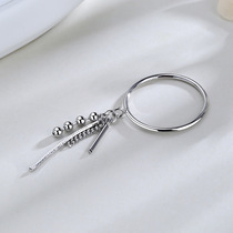 Niche design food finger ring bumpy personality student Korean version of niche net chain tassel ring female