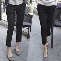 European station womens 21 spring and summer casual high waist straight tube large size suit pants Womens professional thin nine-point pants wild