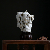 Jing Chi Dianfeng Qing for the desk of Ya Shi Tea Space Club Study Natural Taihu Stone Appreciation Stone Ebony Base