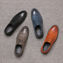 Hong Kong Tide Brand Men's Summer and Autumn Shoes British Brock Carved Shoes Men's Leisure Joker Korean Lace-Up Tide Shoes