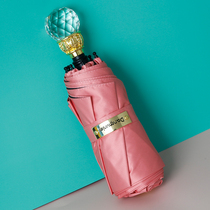 Clearance 50% off crystal sunscreen umbrella can be used in both weather and rain as an umbrella exquisite folding inner vinyl parasol