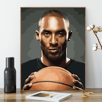 diy digital oil painting living room Kobe star character coloring hand painted oil decorative painting NBA basketball star