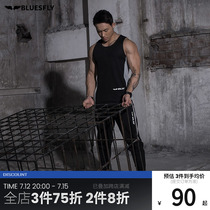 Original black grey minimalist European and American wind fitness vest musculature Summer Fall Speed Dry training Collision Color Splicing Tide