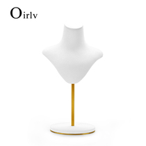 Multi-treasure High-end Metal Portrait Model Neck Necklace Show Show Shop Window Jewelry Display Props White