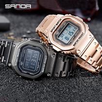 Three Da New Fashion Trends Men Business Watch Outdoor Sports Personality Square Digital Electronic Watch Generation