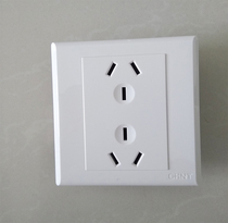 Chint switch socket 86 type 6 hole socket NEW7S ivory white gold six hole three three plug six hole socket