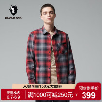 BLACKYAK cloth for yake autumn winter mens casual shirts soft turned over long sleeves warm lining FCM529