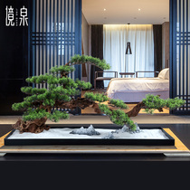 New Chinese simulation welcome pine rockery bonsai modern indoor porch tea room withered landscape Zen ornaments