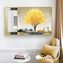 European Feng Shui fortune fortune tree free hole crystal porcelain block electric switch Air main switch with meter box decorative painting