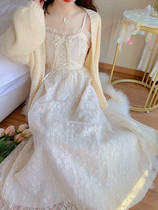 First Love Skirt Retro Gentleness 2021 New Harnesses dress Dress Temperament Fairy Skirt Closedown Long Skirt Summer and ankles