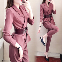 Korean version of the fashion foreign style suit womens 2020 spring and autumn new temperament small fragrance professional casual suit two-piece suit