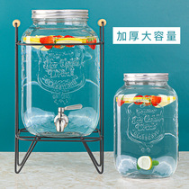 Glass cool kettle large capacity net red coke bucket juice tank glass beverage bucket bar juice tank with faucet