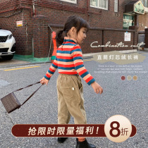 Cookie home baby shop childrens winter New straight corduroy trousers