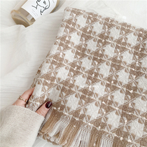 Export Japanese pumpkin color Hagrid scarf velvet style literary retro scarf shawl thickened winter new female