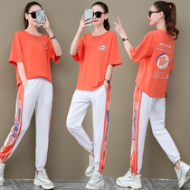 Sports Suit Womens Summer 2021 New Korean Version Fashion Trends Foreign Air Loose Casual Pants Two Sets Spring Autumn