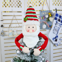 Christmas Tree Top Star Creative Old Man Snowman Elk Figure Ins Scene Setup Fabric Cartoon Large Top Star