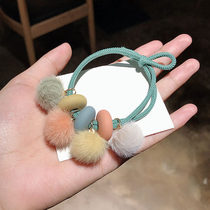 Candy color cute hair ball head rope female Net red ins girl sweet headdress rubber band children tie hair rope Hairband