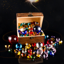 Children's Acrylic Plastic Large Diamond Imitation Crystal Seven Color Treasure Box Love Gems Boys Girls Toys Treasure Box