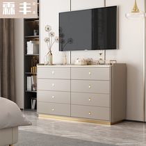 Modern light extravagant minimalist rock plate bucket cabinet floor minimalist solid wood storage entrance door closing to wall bedroom with wall bedroom