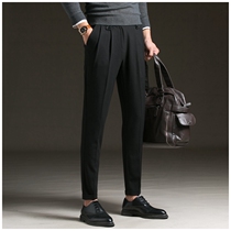 Small trousers mens summer Joker straight tube loose hanging sense wide legs Korean version of slim British young mens trend pants