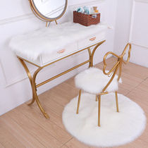 Tablecloth girl dressing table mat Net red round makeup stool pad cute wool mat showcase mat insole pad insole custom