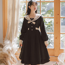 Winter French little dress women spring and autumn 2021 New early autumn black skirt small black skirt long sleeve