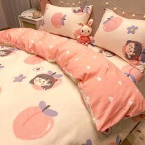 Cotton single sheet man cotton children quilt spring and autumn girl quilt cover quilt cover cartoon dormitory pillowcase three-piece set