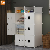 Simple wardrobe fabric assembly rental room small storage cabinet hanging home bedroom modern simple storage wardrobe