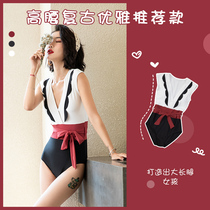 2021 new hot spring bathing suit female conservative belly cover thin sexy one-piece fairy fan Korea ins wind swimsuit