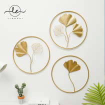 Light and luxurious wall decoration modern living room wall background wall decoration Xuanguan pendant New Chinese gingko wall hanging decoration