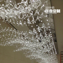 Glazed Small Flowers Sales Building Center Creative Aerial Chandeliers Lobby Hotel Front Desk Ceiling Decorated Ceiling Pendant