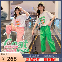 Girl Han Edition Fashion 2022 New Ocean Gas Summer Trendy Little Tiger Casual Sports Short Sleeve Two Suit Tide