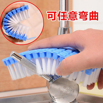 Home bendable bathroom tile brush clothes cleaning brush washing brush bath tub brush kitchen faucet corner brush