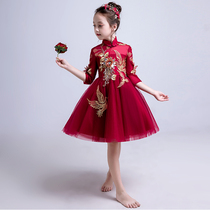 Chinese childrens birthday princess dress girl evening dress puffy gauze piano performance flower girl wedding dress dress girl