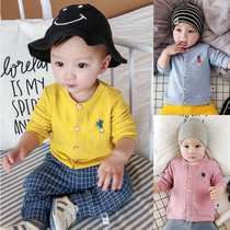 Male baby small jacket cardio-hoodie female baby 0 1 year 1 ½ spring dress thin and split baby clothes jacket autumn