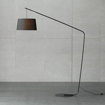 Nordic floor lamp Danish style linen fishing lamp creative model room villa living room bedroom metal vertical lamp