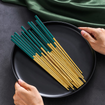 Mingming 304 stainless steel chopsticks high-grade household antibacterial mildew-proof non-slip 10 double net red high temperature chopsticks set