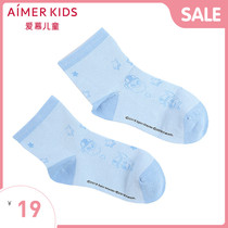 Adoring children barking team IP joint socks boys line printing childrens socks summer thin section AK2942473