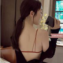 Ultra-thin deep V sexy thin shoulder strap backless seamless underwear women without steel rim front buckle small chest bra thin bra