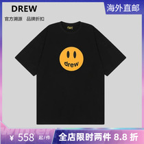 DREW Justin Bieber net Red OS Falling Shoulder Cuff men and women Couple with high street FOG smiley face short sleeve T-Shirt
